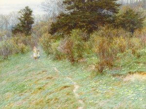 Primaveras en un brezal de Surrey de Helen Allingham