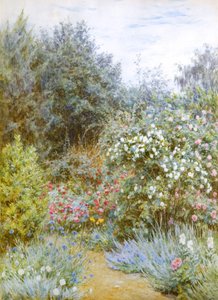 Rosas en el jardín de Gertrude Jekyll, Munstead Wood, Surrey (acuarela) de Helen Allingham
