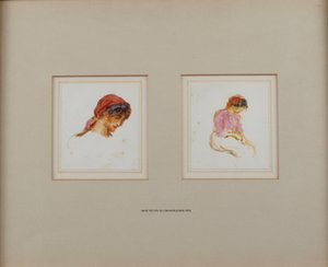 Estudio de una niña con pañuelo rojo