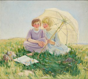 La sombrilla (óleo sobre lienzo) de Helen S. Johnston