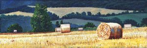 Pacas de heno en la ladera, 2012 de Helen White