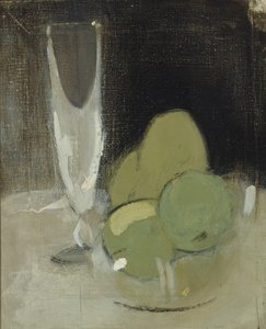 Manzanas verdes y copa de champán, 1934 de Helene Schjerfbeck