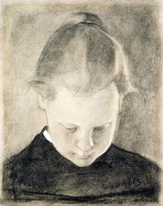 The Reading Girl, c.1905 (carboncillo y gouache sobre papel) de Helene Schjerfbeck