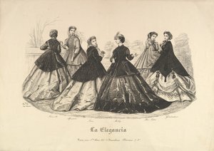 Seis mujeres al aire libre, No. 676, de La Elegancia de Heloise Leloir