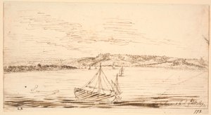 Vista del río desde Lormont, Burdeos, vista desde el río Garona de Hem