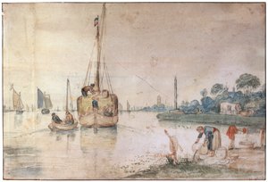 Una barcaza con heno, c1625-c1634 de Hendrick Avercamp