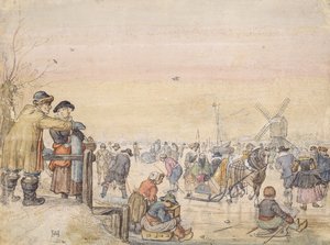 Disfrutando del hielo, 1630 de Hendrick Avercamp