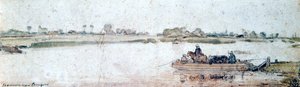 Paisaje fluvial con transbordador de cuerda, principios del siglo XVII de Hendrick Avercamp