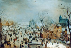 Escena de Invierno con Patinadores, c1608 de Hendrick Avercamp