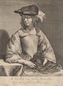 Chica con sombrero emplumado de Hendrick Bary