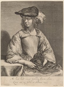 Niña con sombrero emplumado de Hendrick Bary after Gerard ter Borch the Younger