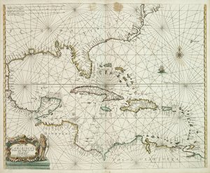 Pascaerte van de Caribische eylanden, van de Barbados tot aende Bocht van Mexico de Hendrick Doncker