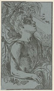 Juan el Bautista en el desierto de Hendrick Goltzius (attributed to)