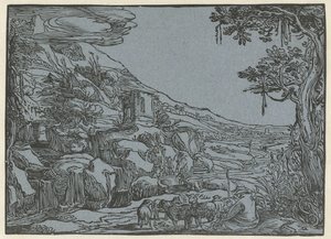 paisaje arcádico de Hendrick Goltzius (rejected attribution)