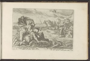 El secuestro de Europa Metamorfosis de Ovidio (título de la serie) Recreaciones de P. Ovidius Naso (título de la serie) de Hendrick Goltzius (workshop of)