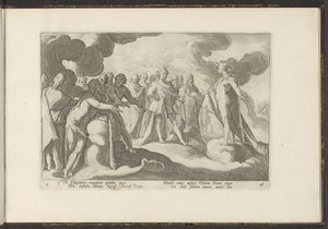 Los dioses le piden al dios sol que vuelva a montar en su carro Metamorfosis de Ovidio (título de la serie) Recreaciones de P. Ovidius Naso (título de la serie) de Hendrick Goltzius (workshop of)