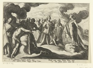 Los dioses le piden al dios sol que vuelva a montar en su carro Metamorfosis de Ovidio (título de la serie) de Hendrick Goltzius (workshop of)