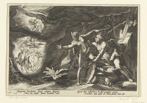 Júpiter asalta Io Metamorfosis de Ovidio (título de la serie) de Hendrick Goltzius (workshop of)