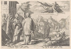 Mercurius en Herse Metamorfosen van Ovidius (título de la serie) de Hendrick Goltzius (workshop of)