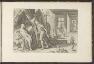 Mercurius en la cámara de Herses Metamorfosis de Ovidio (título de la serie) The Herescheppingen van P. Ovidius Naso (título de la serie) de Hendrick Goltzius (workshop of)