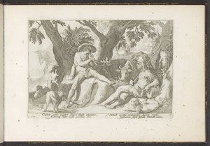 Mercury toca la flauta para Argus Metamorfosis de Ovidio (título de la serie) Recreaciones de P. Ovidius Naso (título de la serie)