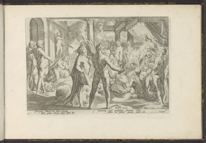 Phaeton en het paja van Helios Las Metamorfosis de Ovidio lib. II (título sobre el objeto) Metamorfosis de Ovidio (título de la serie) Herscheppingen van P. Ovidius Naso (título de la serie)
