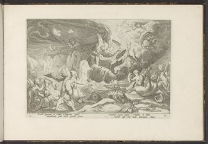 Val van Phaëthon Metamorfosis de Ovidio (título de la serie) The Herescheppingen van P. Ovidius Naso (título de la serie) de Hendrick Goltzius (workshop of)