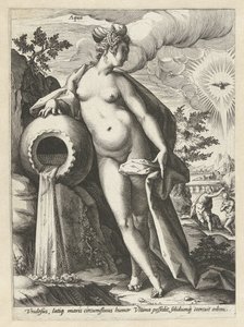 Agua Aqua (título sobre el objeto) Los cuatro elementos (título de la serie) de Hendrick Goltzius (workshop of)