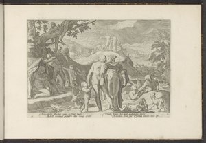 Inundación de Deucalion Metamorfosis de Ovidio (título de la serie) Recreaciones de P. Ovidius Naso (título de la serie) de Hendrick Goltzius (workshop of)
