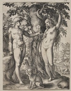 Adán y Eva de Hendrick Goltzius
