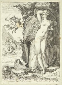 Andrómeda liberada por Perseo de Hendrick Goltzius