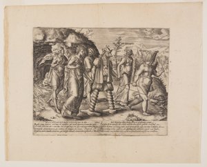 La avaricia es la raíz de todos los males, de Litis Abusus (Los abusos de la ley) de Hendrick Goltzius