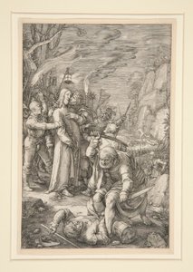 Cristo llevado cautivo (la traición de Cristo), de La Pasión, #3 en una serie de 12 grabados de Hendrick Goltzius