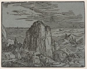 Acantilado a orillas del mar de Hendrick Goltzius