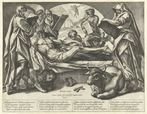 Cristo muerto y los cuatro evangelistas de Hendrick Goltzius