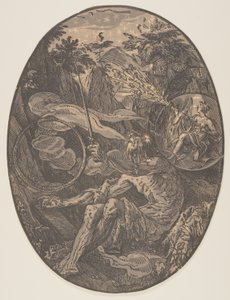 Demogorgon en la Cueva de la Eternidad, de Las Deidades de Hendrick Goltzius