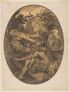 Demogorgon en la Cueva de la Eternidad, de Las Deidades de Hendrick Goltzius