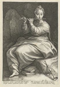 Euterpe Las Nueve Musas (título de la serie) de Hendrick Goltzius