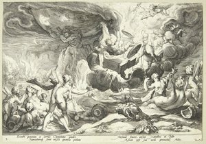 La caída de Faetón de Hendrick Goltzius