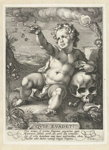 Homo bulla ¿Quién evadió? (título en el objeto) de Hendrick Goltzius