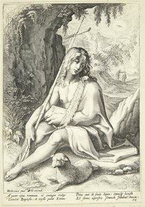 Juan el Bautista en el desierto de Hendrick Goltzius