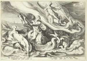 Juno se queja de Calisto a Océano y Tetis de Hendrick Goltzius