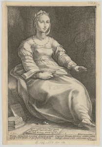 Calíope, lámina 1 de la serie «Las nueve musas» de Hendrick Goltzius