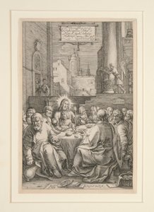 Última Cena, de La Pasión, No.1 en una serie de 12 grabados de Hendrick Goltzius