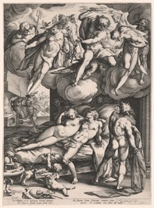 Marte y Venus sorprendidos por Vulcano de Hendrick Goltzius