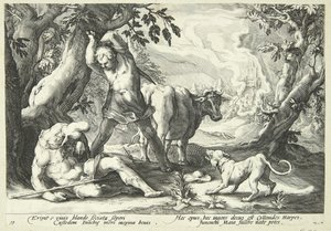 Mercurio mata a Argos de Hendrick Goltzius