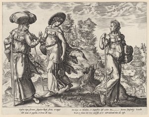Orfa deja a Noemí y Rut La historia de Ruth (título de la serie) de Hendrick Goltzius