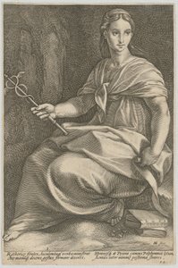 Polimnia, lámina 8 de la serie «Nueve musas» de Hendrick Goltzius