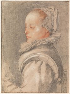 Retrato de una mujer joven de Hendrick Goltzius
