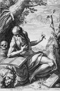San Jerónimo en el desierto de Hendrick Goltzius